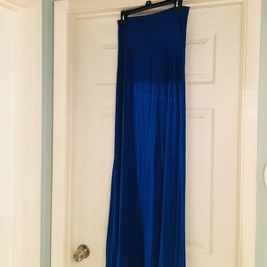 Long Royal Blue Maxi Skirt